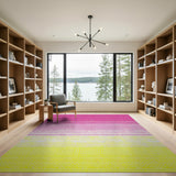 Pink to Yellow Halftone Dot Gradient Rug
