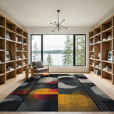 Multi-color and Patterns Bold Geometric Circles Multi-Color Area Rug