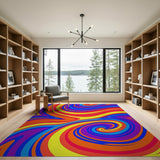 Multi-color and Patterns Vibrant Swirl Multi-Color Area Rug