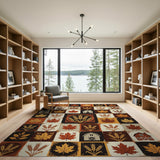 Autumn Harvest Wheat Barn Patchwork Rug