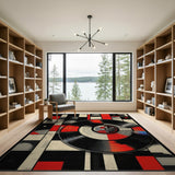 Geometric Modern Retro Vinyl Record Geometric Area Rug