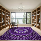 Boho Chic Purple Mandala Boho Area Rug