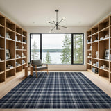 Blue and Teal Navy Buffalo Plaid Area Rug