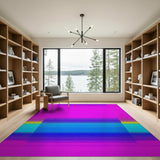 Vibrant Pink Multi-Color Dot Gradient Area Rug