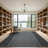 Geometric Modern Grid Black White Geometric Grid Area Rug