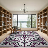 Traditional Persian Elegant Purple Persian Medallion Area Rug