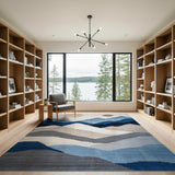 Blue Mountain Peaks Geometric Area Rug