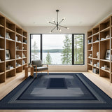 Navy Concentric Frames Geometric Area Rug