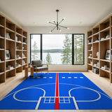 Basketball Court Blueprint Area Rug
