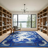 Classic Blue Willow Chinoiserie Area Rug