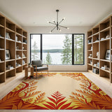 Orange Autumn Foliage Arch Area Rug