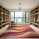 Sunset Waves Layered Abstract Area Rug