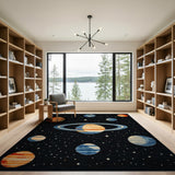 Pixel Planets Solar System Area Rug
