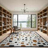 Tan Black Geometric Modern Area Rug