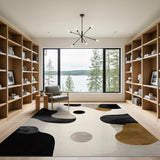 Organic Abstract Beige and Black Area Rug
