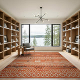 Southwestern Orange Terracotta Geometric Southwestern Rug