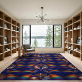 Vibrant Rainbow Mask Area Rug