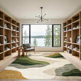 Wavy Abstract Beige and Neutral Area Rug