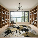 Abstract Black Splatter Area Rug