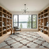 Trellis Geometric Modern Beige Geometric Trellis Area Rug