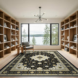 Black Gold Traditional Persian Area Rug