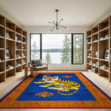 Majestic Tiger on Blue Heritage Area Rug