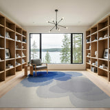 Abstract Blue Overlapping Clouds Area Rug