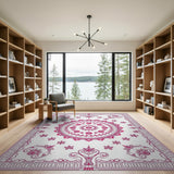 Floral Vintage Pink Floral Mandala Area Rug