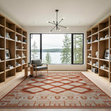 Terracotta Diamond Lattice Southwestern Rug