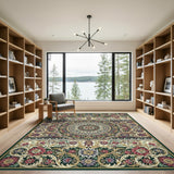 Ornate Multi-Color Persian Floral Area Rug