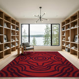 Bold Red Geometric Abstract Geometric Modern Area Rug