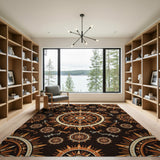 Orange Heritage Tribal Mandala Area Rug