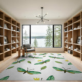 Whimsical Butterfly Leaf Area Rug