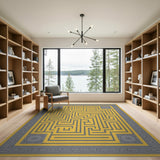 Gold and Silver Golden Maze Labyrinth Area Rug