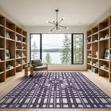 Geometric Modern Purple Geometric Lattice Area Rug