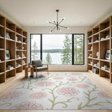 Delicate Pink Floral Vintage Area Rug