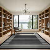 Geometric Modern Black and White Modern Black White Striped Geometric Area Rug