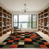 Orange Poppy Distressed Patchwork Rug