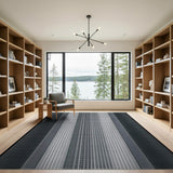 Black and White Black White Vertical Stripe Geometric Rug