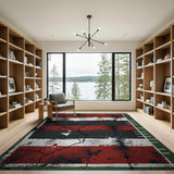 Distressed Multi-Color Cracked Stripe Area Rug