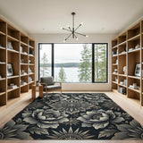 Vintage Peony Sunburst Area Rug
