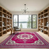 Opulent Pink Persian Medallion Area Rug