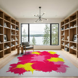 Vibrant Pink Yellow Abstract Splash Area Rug