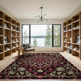 Red Traditional Persian Intricate Red Persian Floral Area Rug