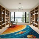 Cosmic Swirl Planets Area Rug