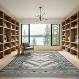 Heritage Tribal Grey Geometric Tribal Area Rug
