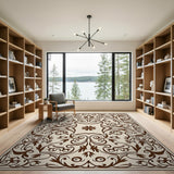 Ornate Floral Beige Vintage Area Rug
