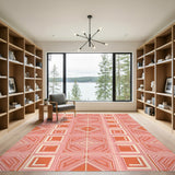 Geometric Modern Pink Geometric Modern Area Rug