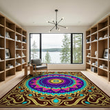 Vibrant Purple Mandala Persian Area Rug