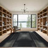 Black White Halftone Geometric Area Rug